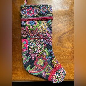 Vera Bradley Christmas Holiday Stocking Quilted Floral Bells
